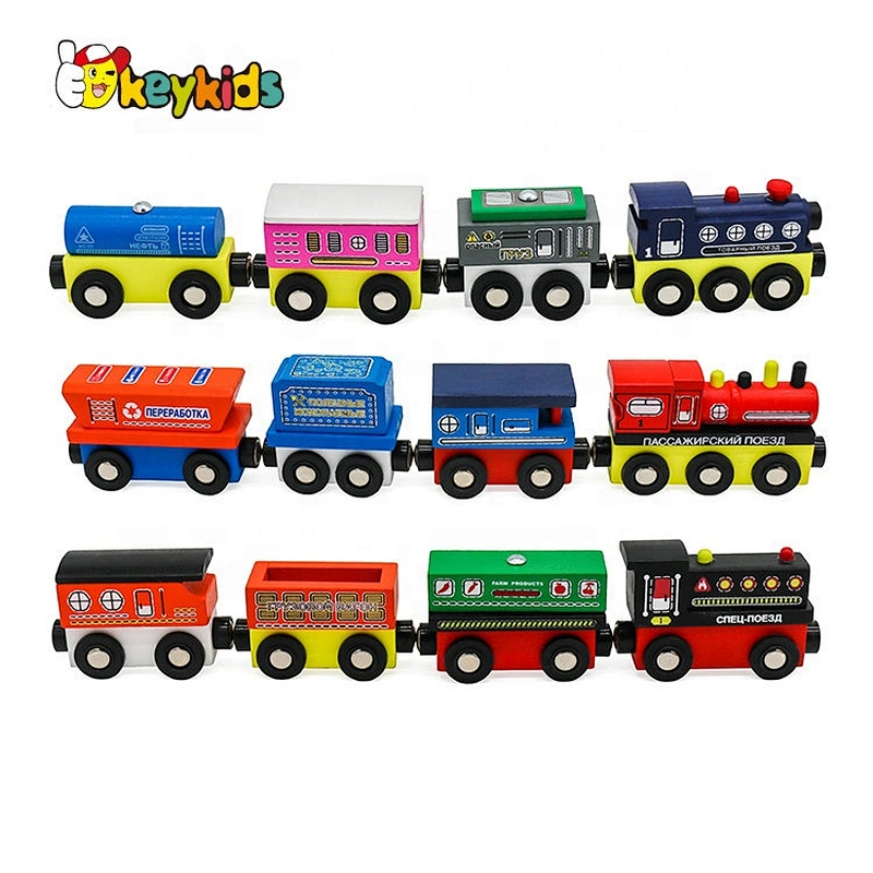 wholesale mini wooden magnetic train toy set for children W04A481