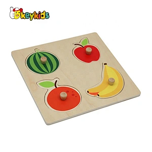 Top fashion educational wood fruit puzzle game for kids W14M157