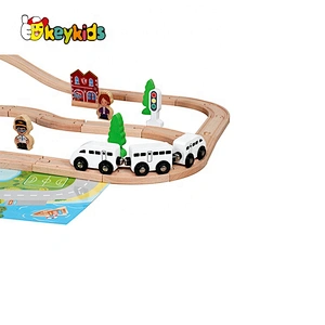 Customize kids educational wooden toy railway for toddlers W04C202