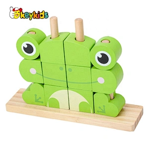 2020 New arrival educational wooden frog block for children W13D268