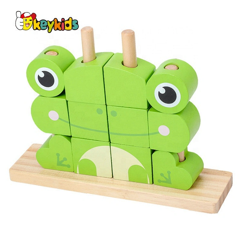 2020 New arrival educational wooden frog block for children W13D268