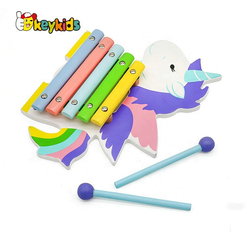 New released unicorn musical wooden metal xylophone for children W07C085