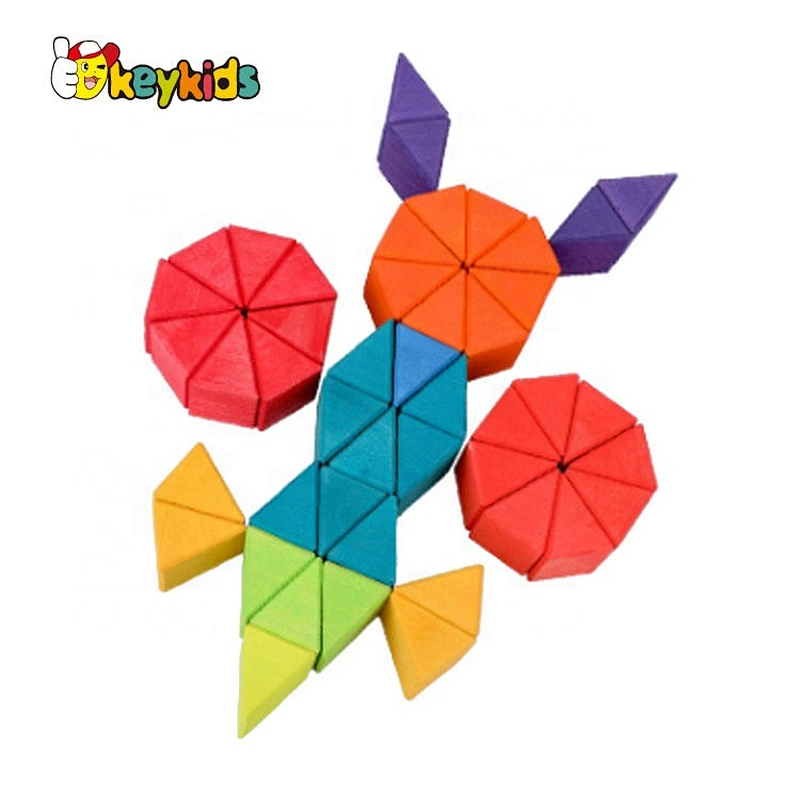 2020 New arrival 72PCS preschool wooden toy blocks for kids W13A209B