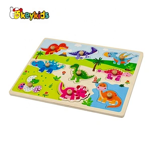 Kids 3d Dinosaur Simplex Toys Wooden Puzzles With Knob W14M155