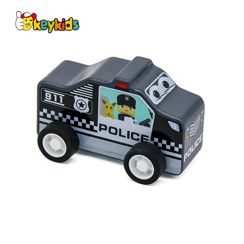 Customize small wooden police car for children W04A474