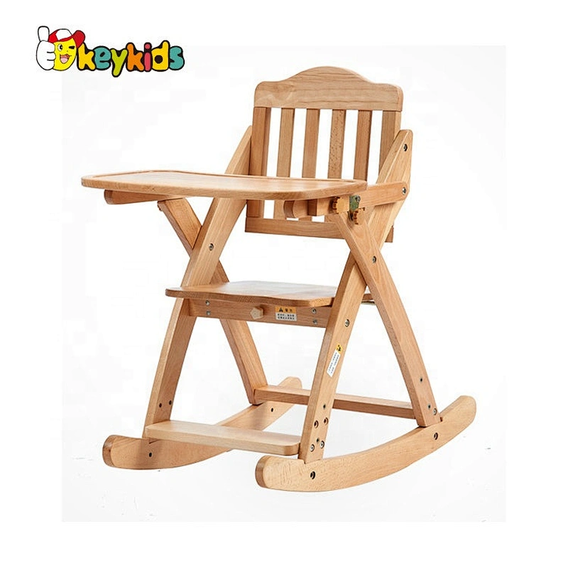 Custom adjustable wooden baby high chair for feeding W08F051