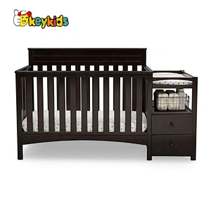 high quality modern brown wooden 3 in 1 crib for wholesale W08E030B