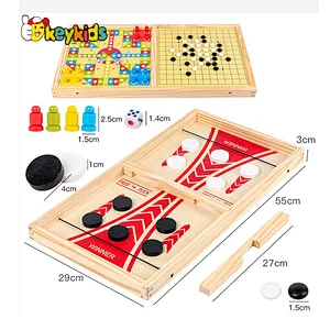 Most popular wooden 3 in 1 ejection chess for children W11A131