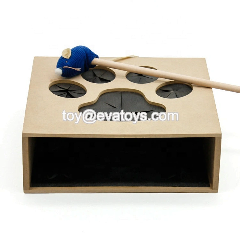 Big sale pet products wooden whack a mole cat toy for wholesale W06F088
