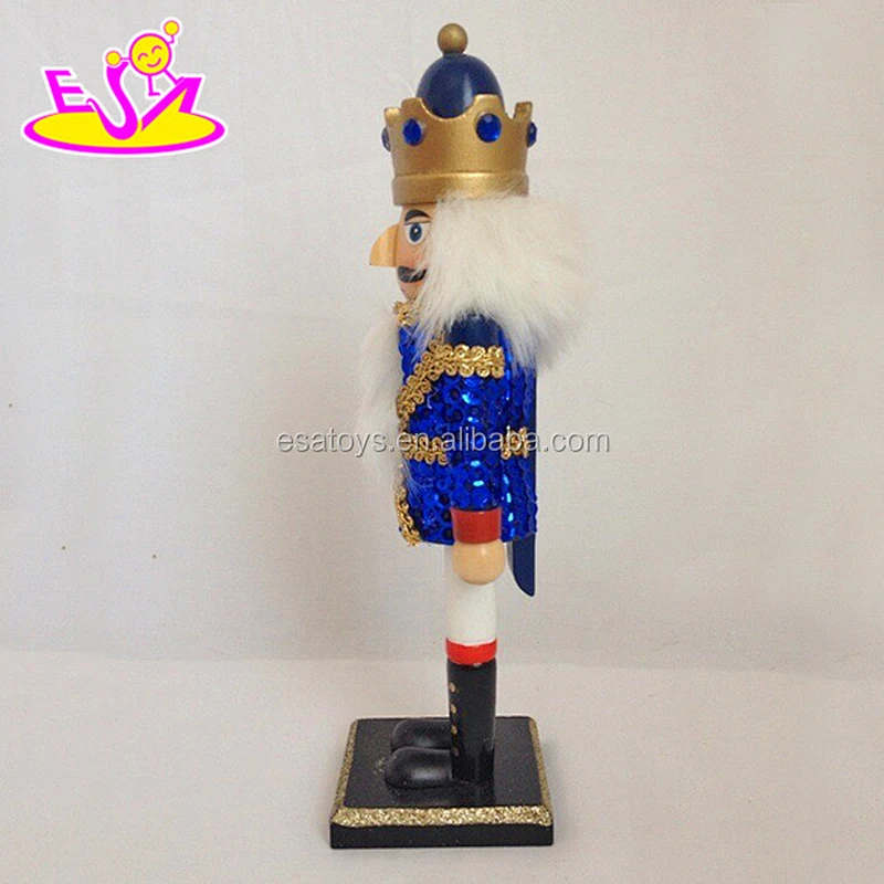 Christmas gift blue wooden soldier nutcracker toy for kids W02A065