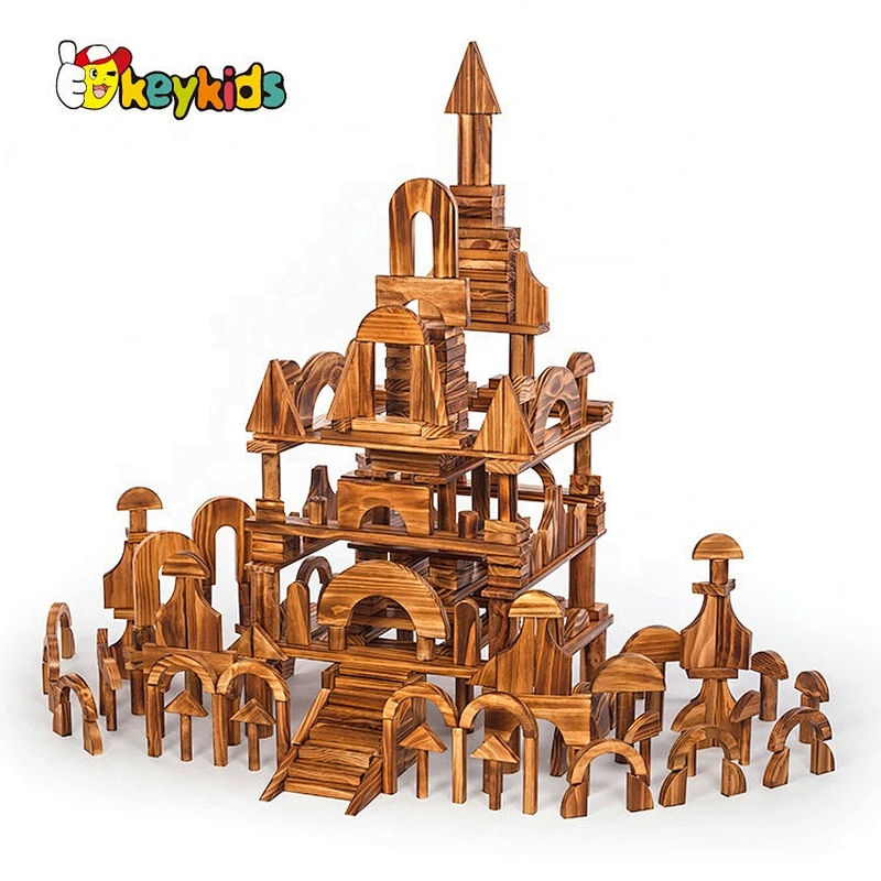 New Arrival 508 Pcs Children Plain Wooden Building Blocks For Garden W01D052