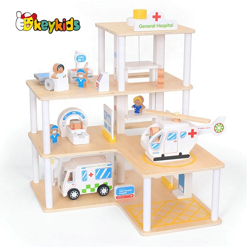 New design slide track wooden city parking toy for children W04B082