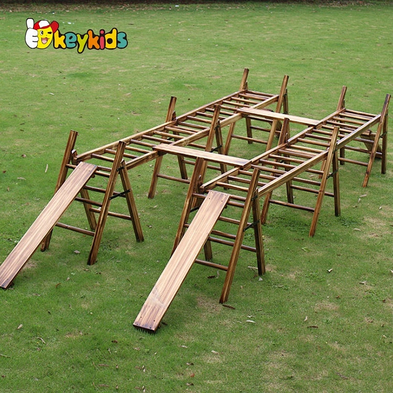 2021 New released outdoor wooden jungle gym climbing frames for kids W01D092