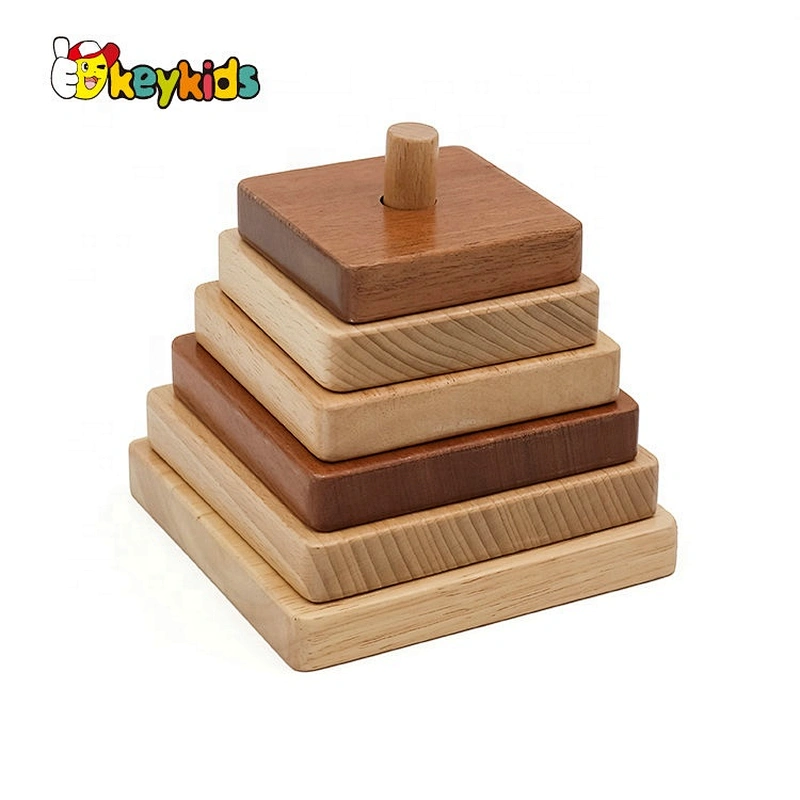 2019 Top sale educational stacking game wooden baby blocks for wholesale W13D217