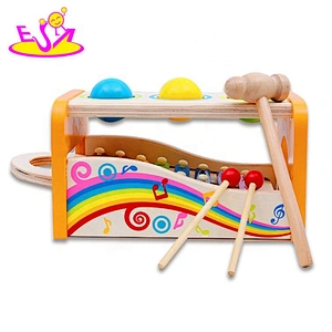 2018 New hottest pound and tap wooden hammer musical toys with slide out xylophone W07C078