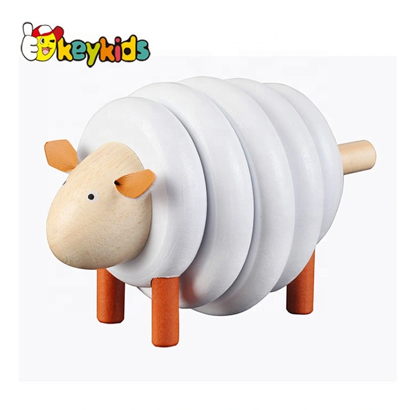 Cartoon sheep assembling wooden diy toys for kids W03B077