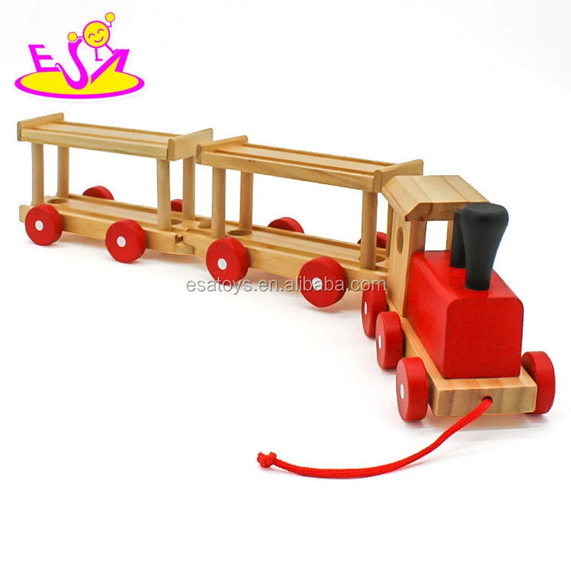 New hottest educational wooden pull along train toy for baby W05C094