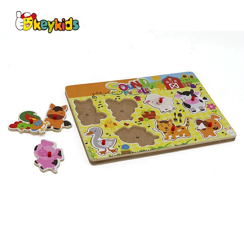 Educational Wooden Sound Puzzle Animal Block Puzzle W14D097