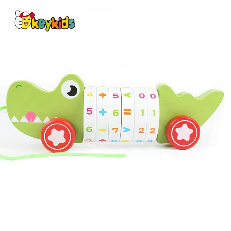 2020 New hottest preschool wooden pull animal toy for toddlers W05B190