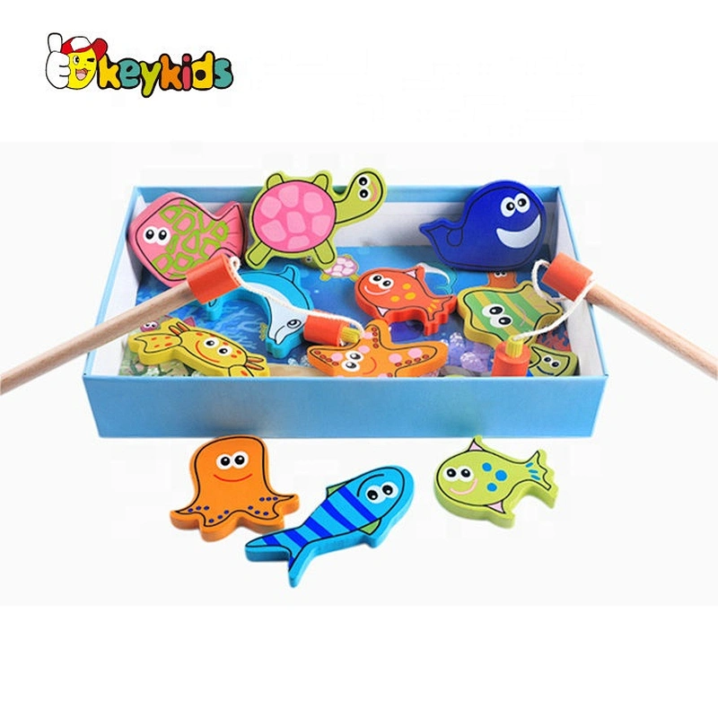 new design pretend play wooden fishing games for kids W01A359