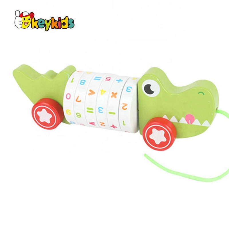 2020 New design baby wooden pull along car for preschool W05B192