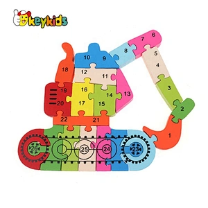 Wholesale Alphabet Excavator Unique Wooden Puzzle Toys W14D125