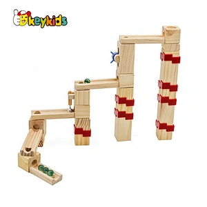 Customize educational wooden marble race track for kids W04E107