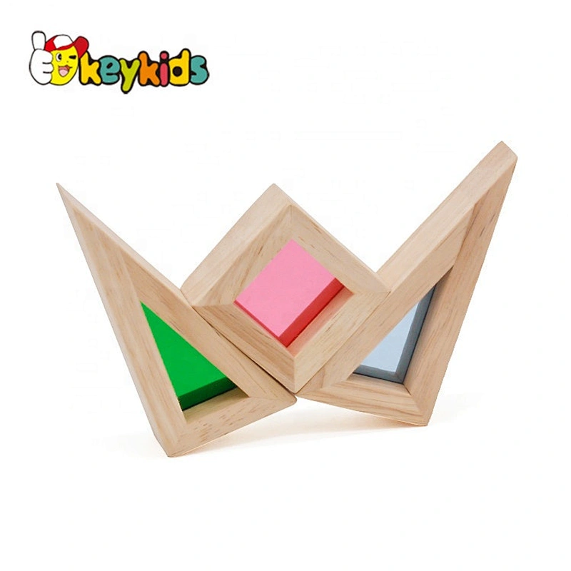 2019 Top sale 24 pieces preschool wooden rainbow blocks for wholesale W13A159