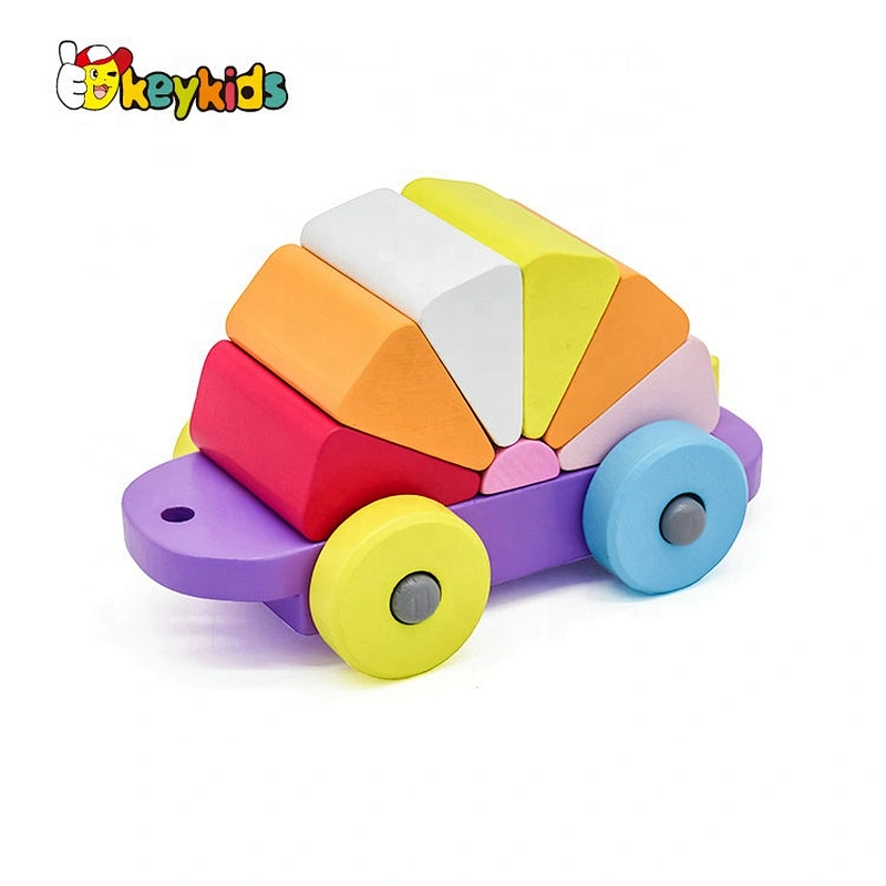Top sale baby stacking wooden train toy for wholesale W04A392
