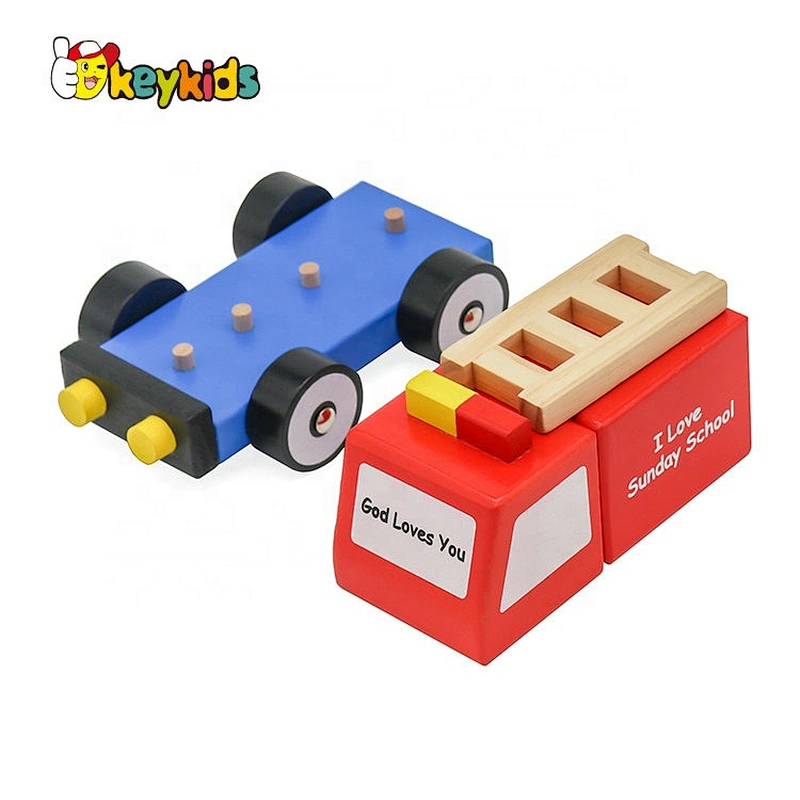 2020 wholesale preschool wooden car construction set toy for children W04A507