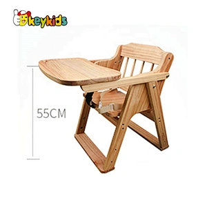 Custom adjustable wooden baby feeding chair with high quality W08F050