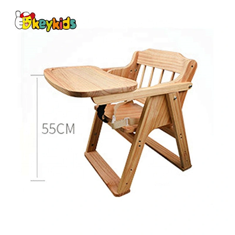 Custom adjustable wooden baby feeding chair with high quality W08F050