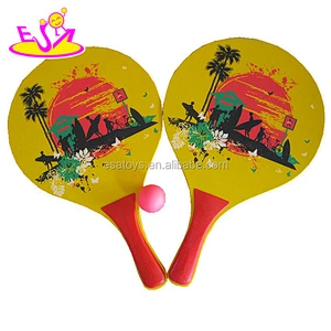 Customize children wooden beach bat set for promotional W01A098