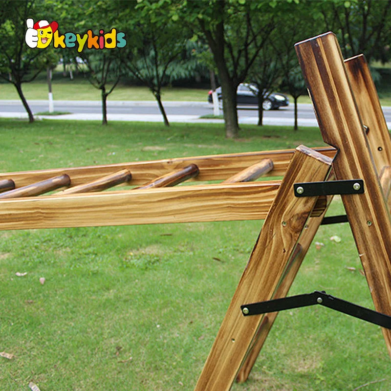2021 New released outdoor wooden jungle gym climbing frames for kids W01D092