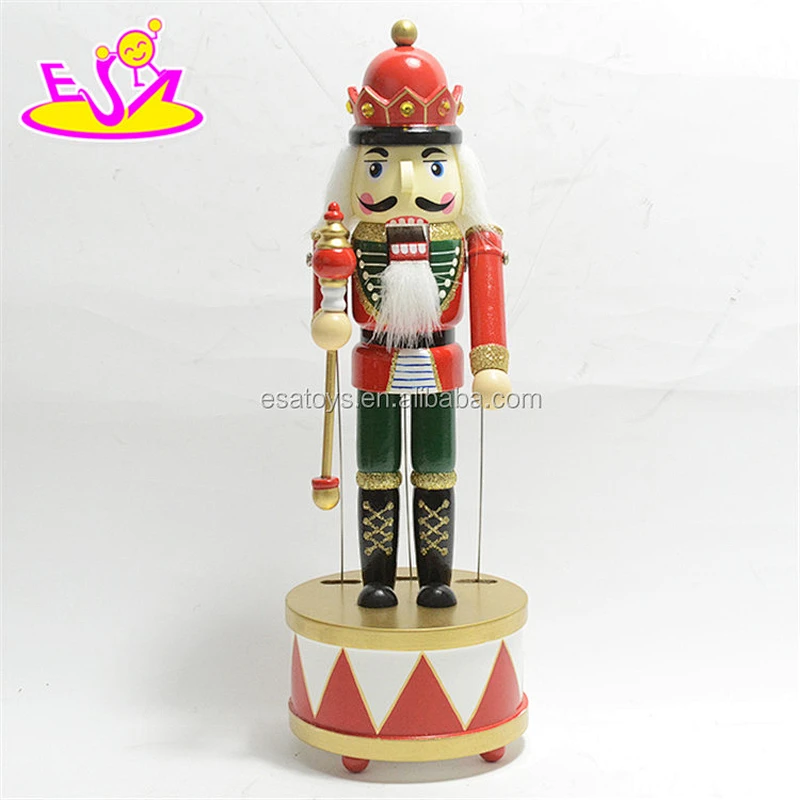 Christmas decoration wooden nutcracker music box for sale W02A214