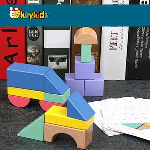 Customize colorful wooden building blocks for toddlers W13A239