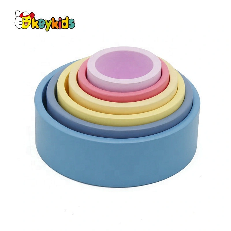 2021 Customize educational wooden stack up cup toys for kids W13D296
