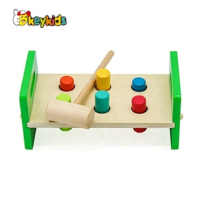 Customize educational wooden pounding bench for kids W11G067