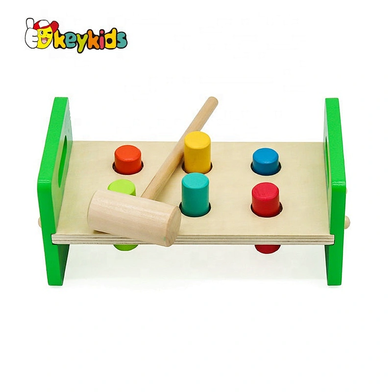 Customize educational wooden pounding bench for kids W11G067