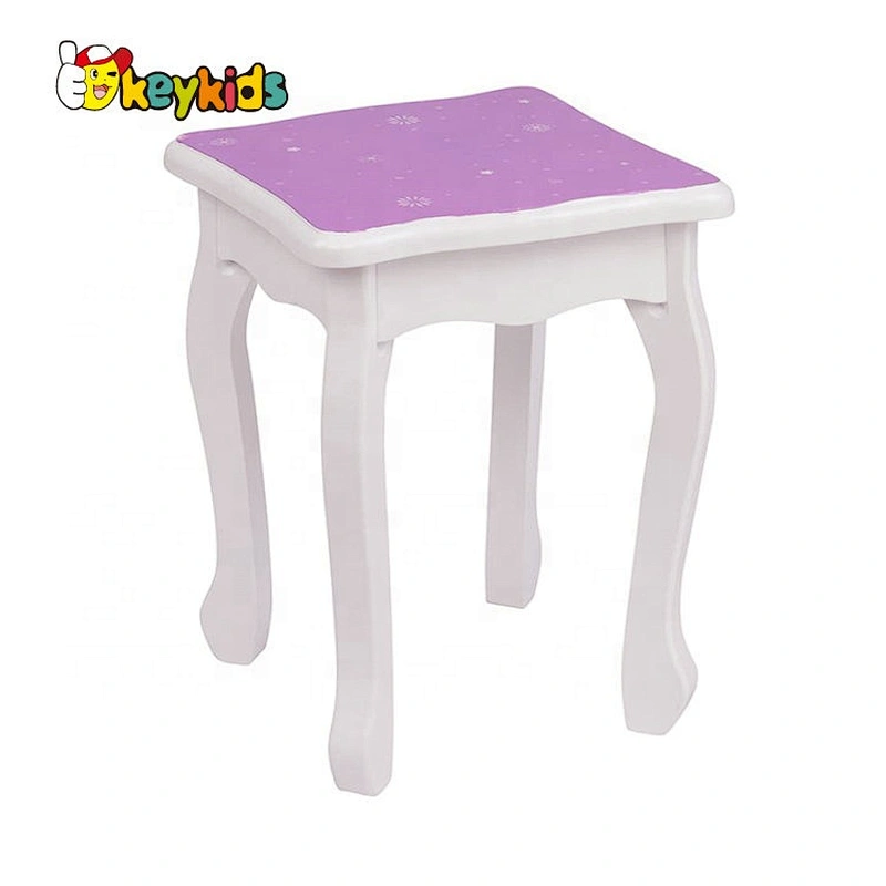 wholesale modern wooden kids dressing table with mirror and stool W08H126B