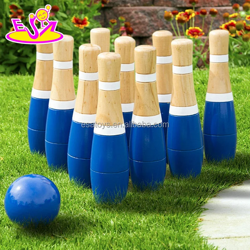New hottest colored wooden outdoor bowling for summer games W01D009
