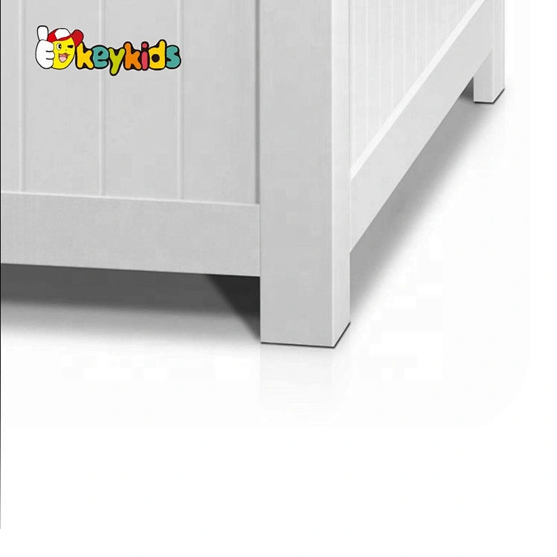 High quality small wooden white toy chest for kids W08C278