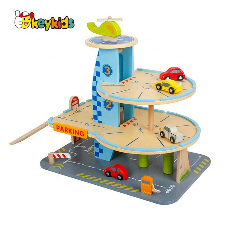 2021  New mini wooden toy parking garage for children W04B085