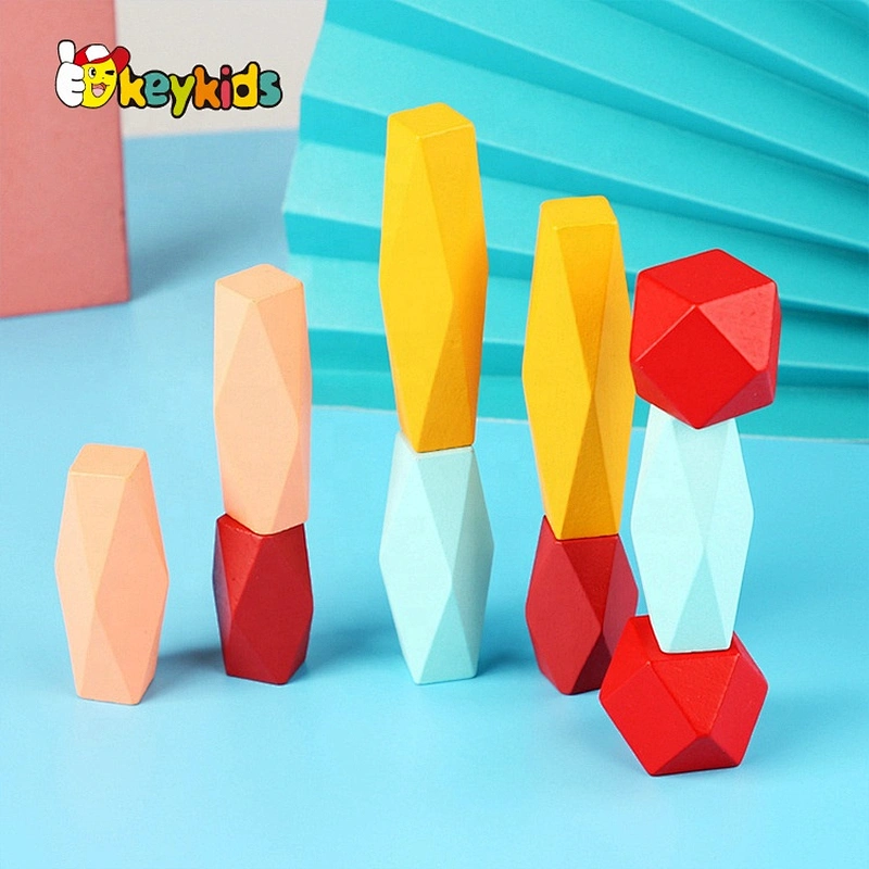 2021 New released educational play set wooden rainbow sensory blocks for kids W13A247