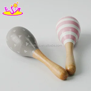 Wholesale educational maracas wooden shaker musical instrument for kids W07I127