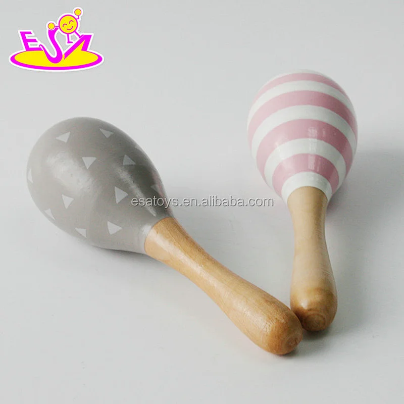 Wholesale educational maracas wooden shaker musical instrument for kids W07I127