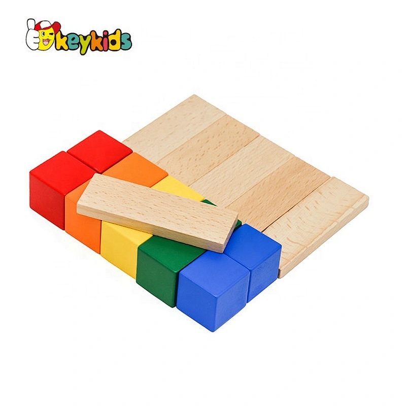 Customize colorful wooden building blocks for toddlers W13A239