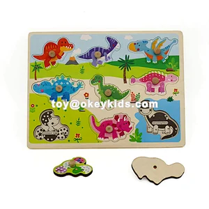 New hottest intellectual wooden dinosaur jigsaw puzzle for kids W14C262