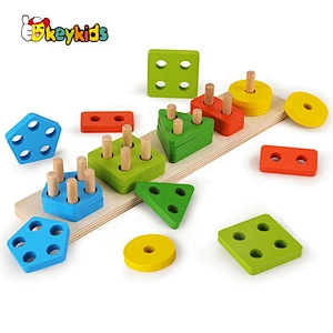 2020 New arrival stacking wooden geometric shape blocks for children W13D241