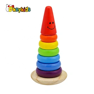 Customize educational wooden rainbow stacker for kids W13D294